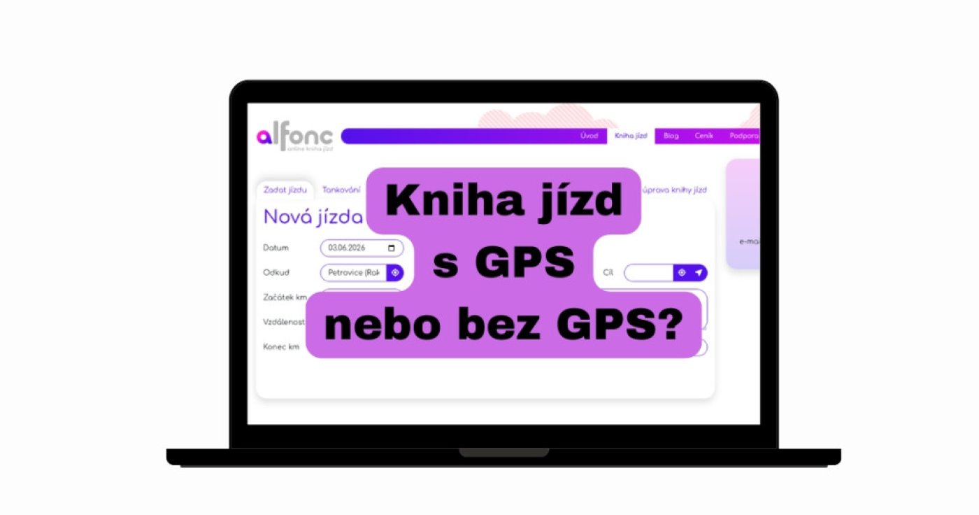 Srovnání knihy jízd s GPS a bez GPS - ukázka aplikace Alfonc na notebooku